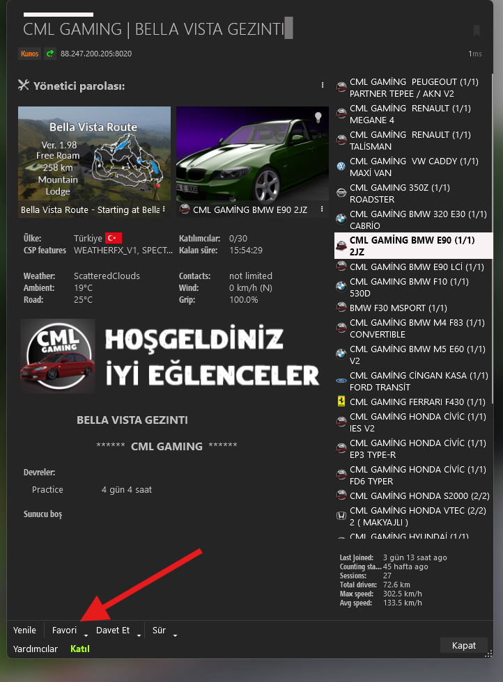 adim43 Assetto Corsa Sunucularına Girme.
